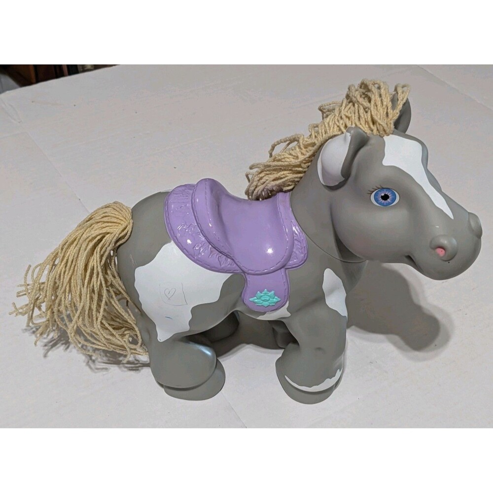 Cabbage Patch Kids CPK Horse Pony Grey Purple Saddle Yarn Mane